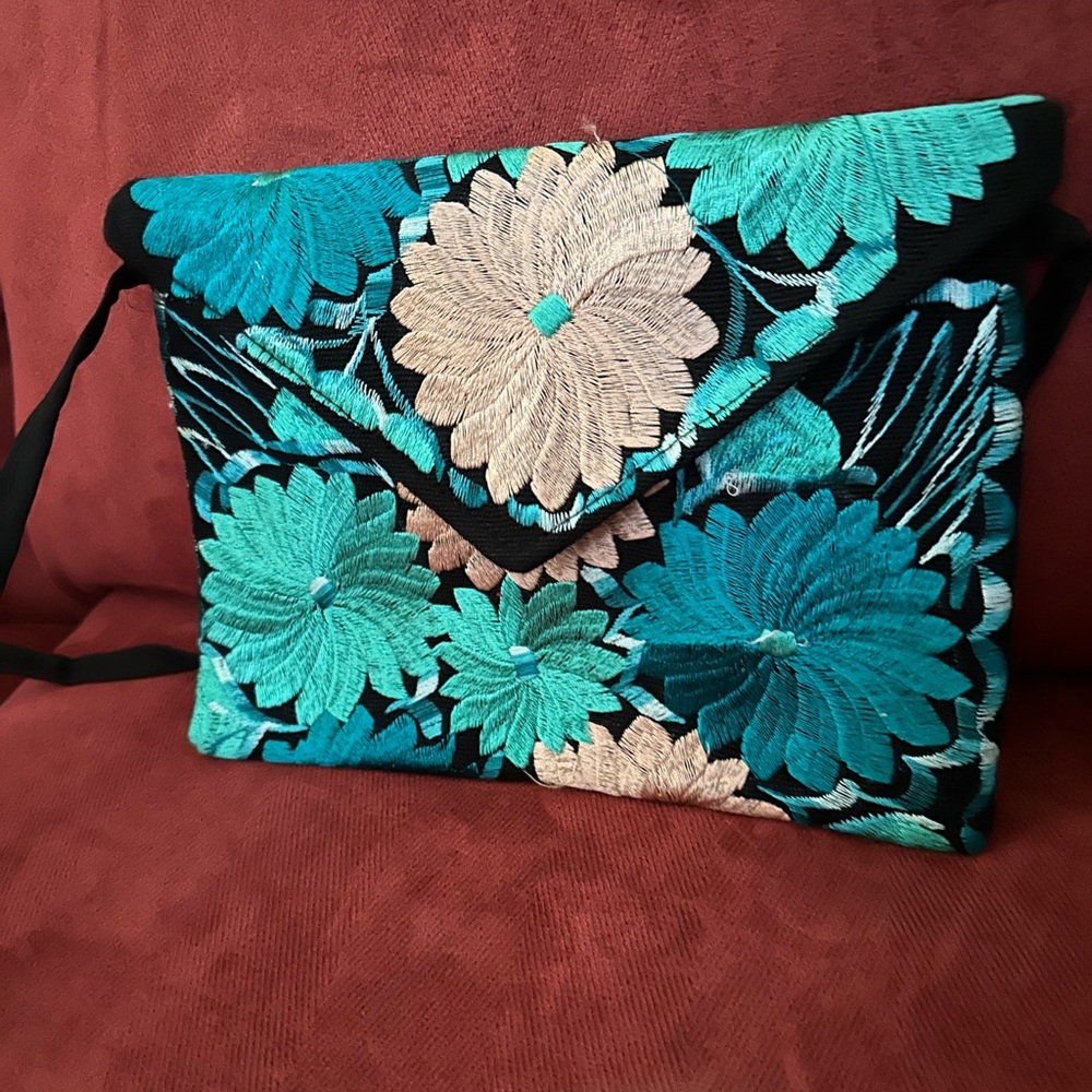 Hand Bag made in Mexico, embroidery bright beautiful colors